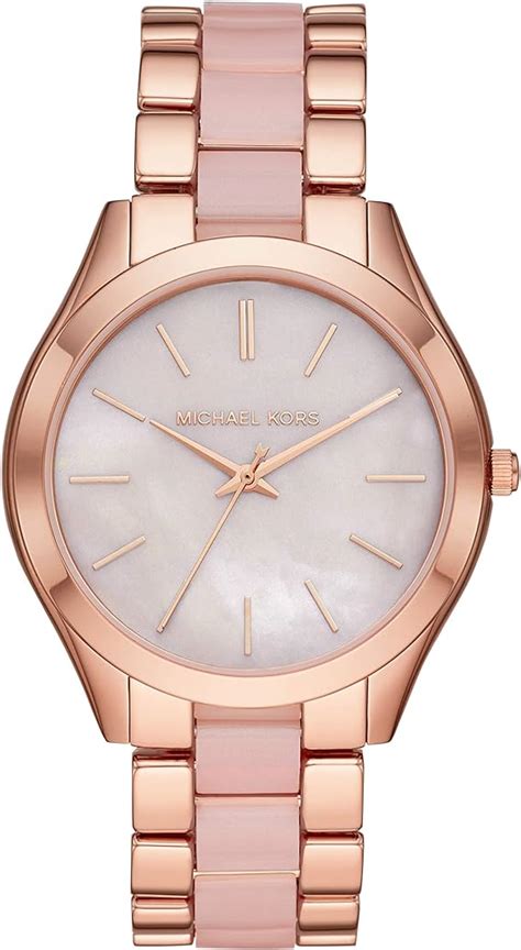 michael kors women's slim runway three-hand stainless steel quartz watch|michael kors runway watch.